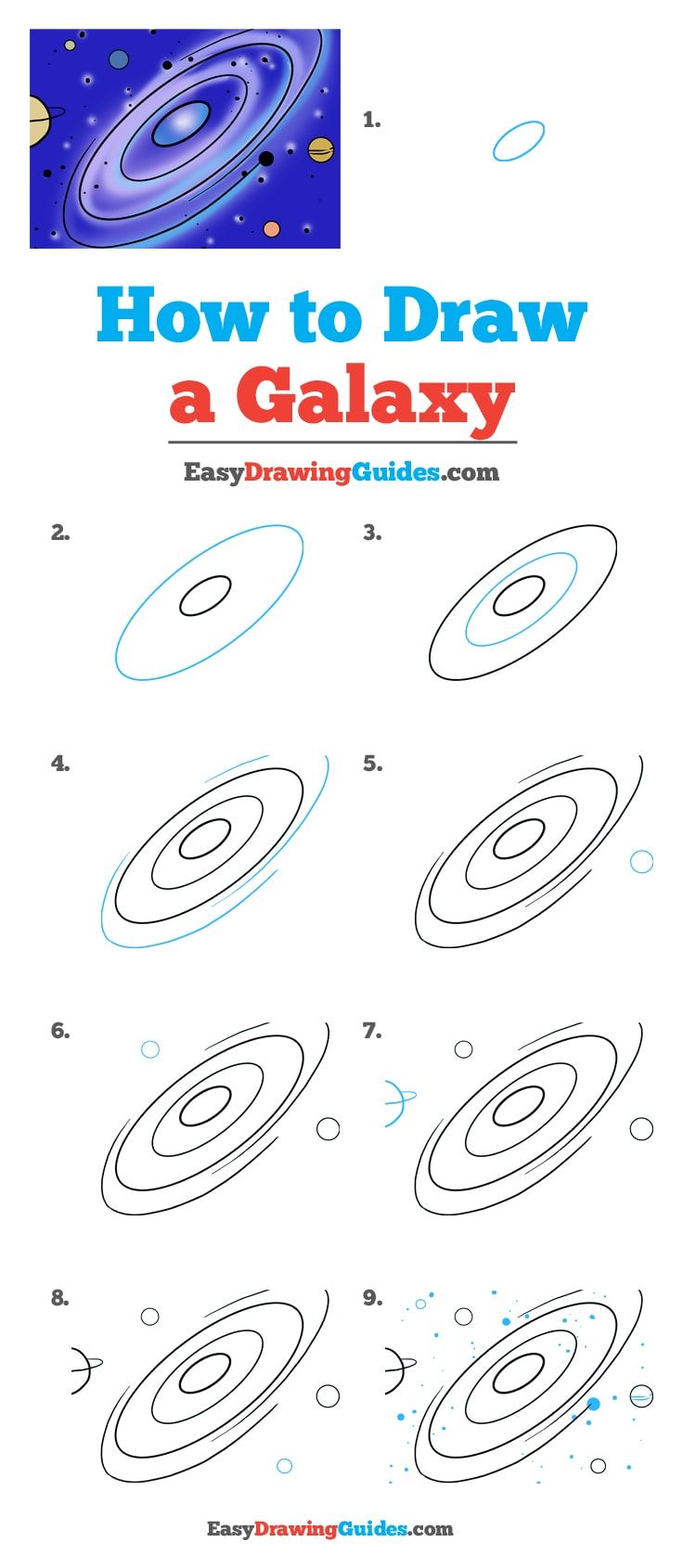 how to draw a galaxy for kids with easy drawing guides on the appliance