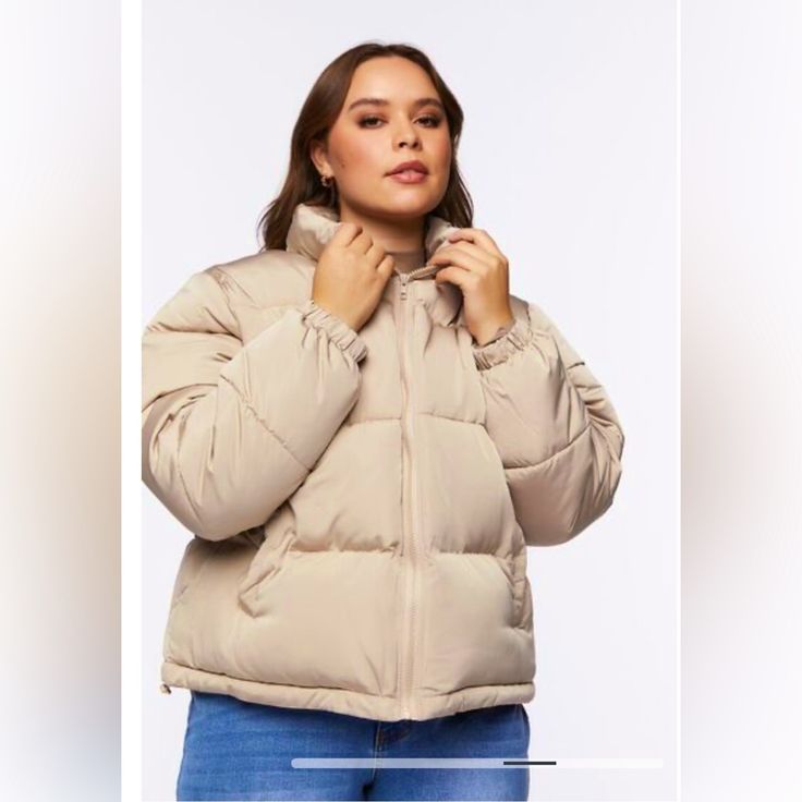 Nwt! A Woven Puffer Jacket Featuring A Quilted Construction, Long Sleeves, A Funnel Neck, Slant Front Pockets, And Zip-Up Closure. Size- Large Color- Khaki Shell, Lining, Other Contents: 100% Polyester - Hand Wash Cold Forever 21 Hooded Outerwear For Fall, Forever 21 Hooded Fall Outerwear, Hooded Forever 21 Outerwear For Fall, Trendy Hooded Outerwear From Forever 21, Forever 21 Long Sleeve Outerwear For Fall, Forever 21 Long Sleeve Fall Outerwear, Forever 21 Oversized Outerwear For Fall, Forever 21 Long Sleeve Outerwear With Pockets, Forever 21 Casual Winter Outerwear