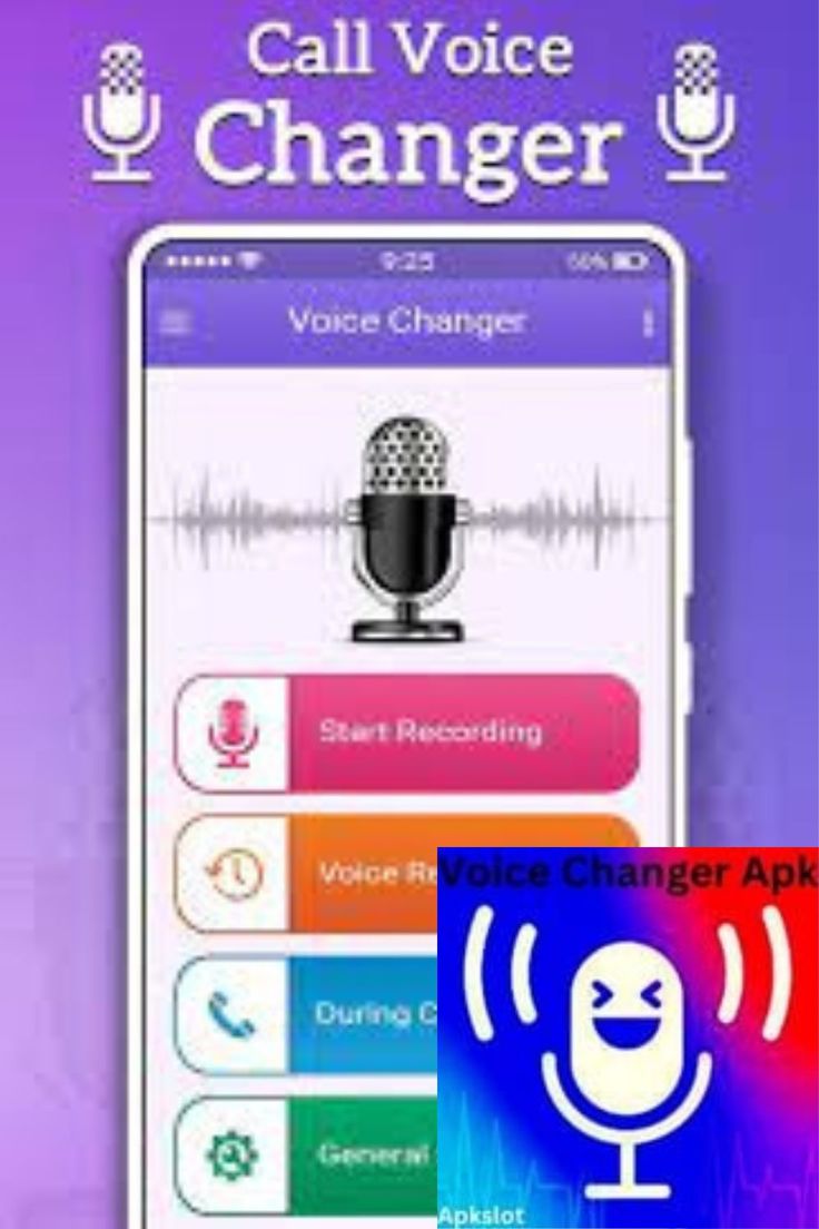 the call voice changer app on an iphone with a microphone in front of it