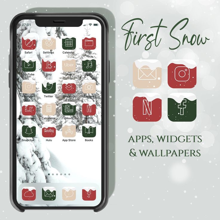 an iphone with the text 300 + app icons first snow