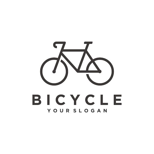 the bicycle logo is black and white with a bike on it's front wheel