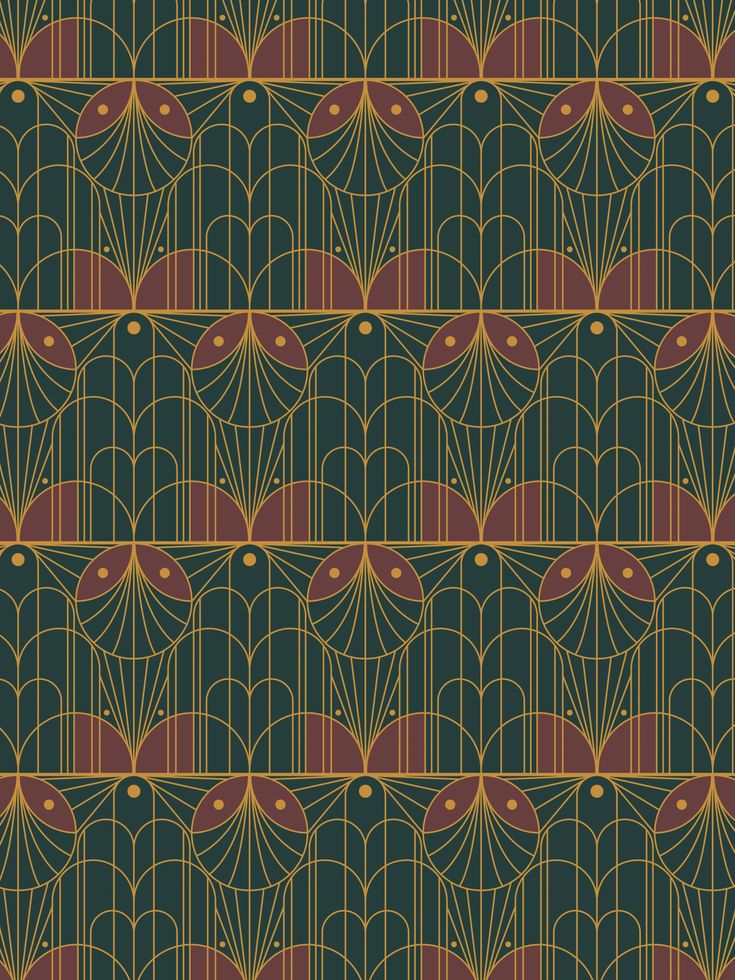 Art Deco Fountain Flair Wallpaper - House of Parlington Art Deco Nyc, Medium Bathroom, 1920s Wallpaper, Geometric Patterns Drawing, Patterns Drawing, Art Deco Aesthetic, 1920 Art Deco, Vintage Style Wall Decor, Wallpaper In Blue