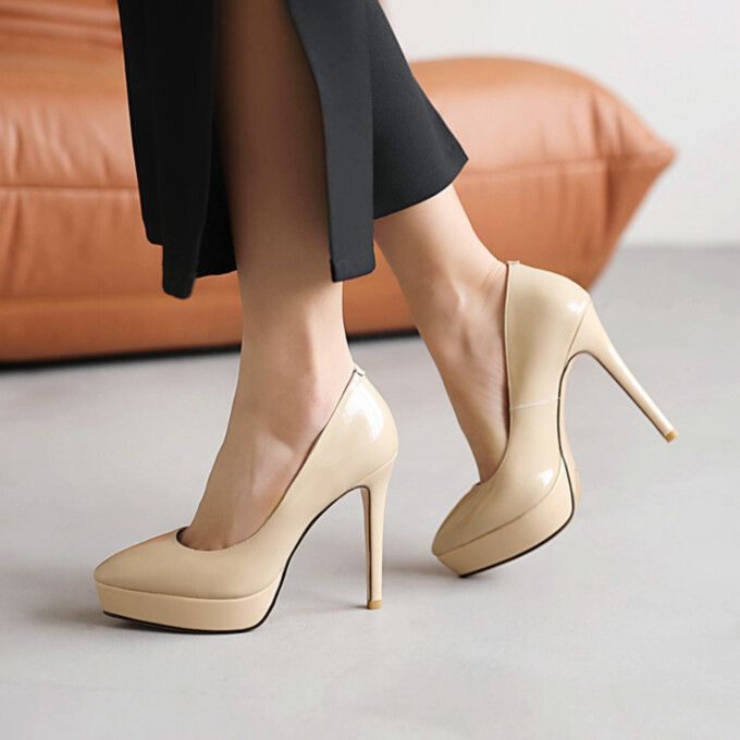 As low as $45.00 Pumps Heels Stilettos, Office Shoes, Platform Stilettos, Patent Leather Shoes, Leather High Heels, Pointed Toe Heels, Club Party, Crazy Shoes, Heel Pumps