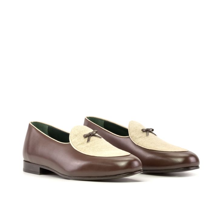 Fardoz Belgian Slipper - Premium Men Dress Shoes from Que Shebley - Shop now at Que Shebley Belgian Loafers, Green Slippers, Double Monk Strap, Cream Shoes, Designer Slippers, Hand Painted Leather, Brown Box, Occasion Shoes, Painting Leather