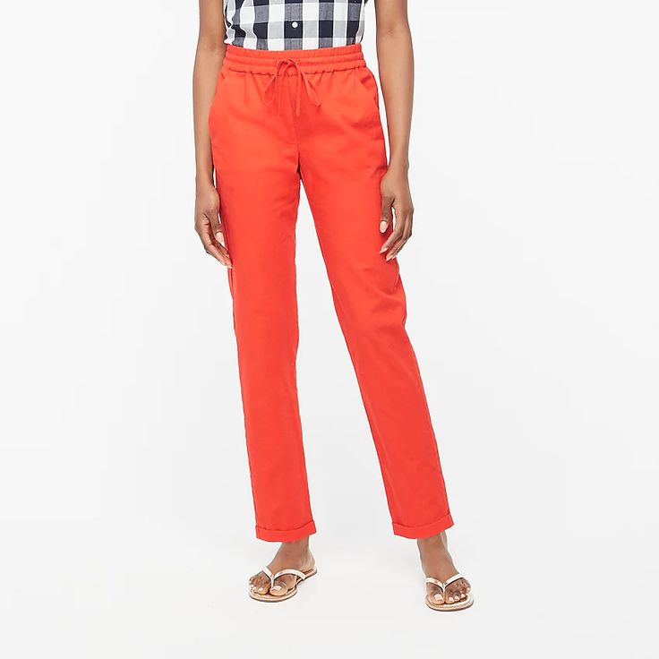 J.Crew Factory: Linen-cotton Drawstring Pant For Women Pant For Women, J Crew Factory, Pants Straight, Striped Linen, Drawstring Pants, Perfect Outfit, Spring Summer Fashion, J Crew, New Arrivals