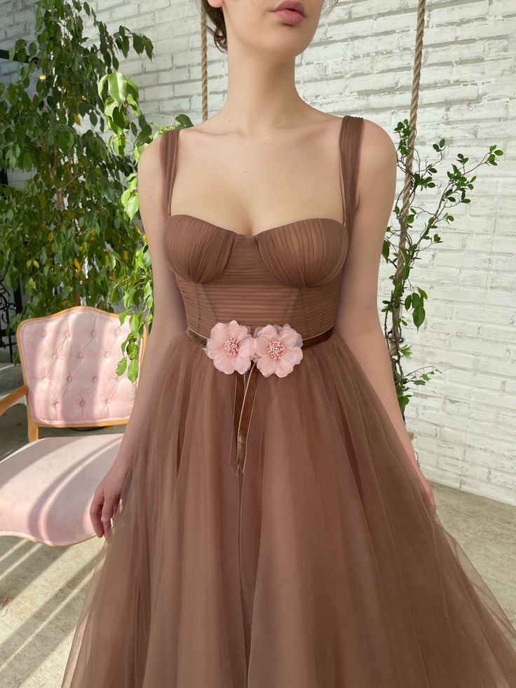 Amber Corset Midi Dress | Teuta Matoshi Brown Party Dress With Ruched Bodice, Brown Sleeveless Dress With Ruched Bodice, Brown Sleeveless Wedding Dresses, Brown Sleeveless Dress For Wedding, Religious Iconography, Black Formal Gown, Teuta Matoshi, Queen Anne Neckline, Corset Midi Dress