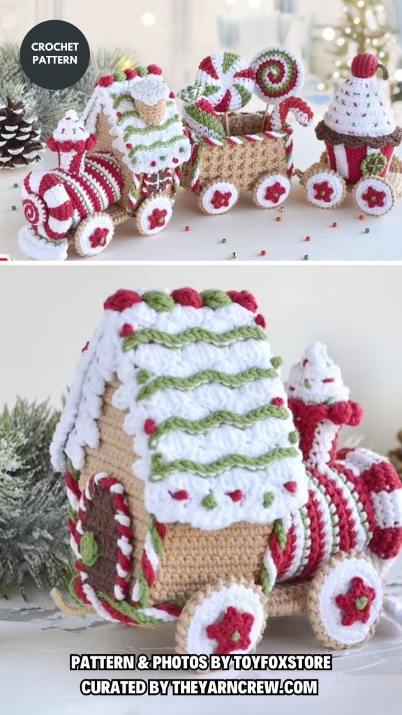 crochet pattern for a christmas train