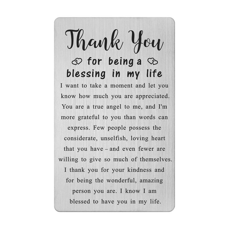 a metal bookmark with the words thank you for being a blessing in my life