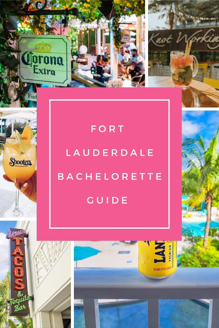 a collage of photos with the words fort lauderdale bachelor guide on it