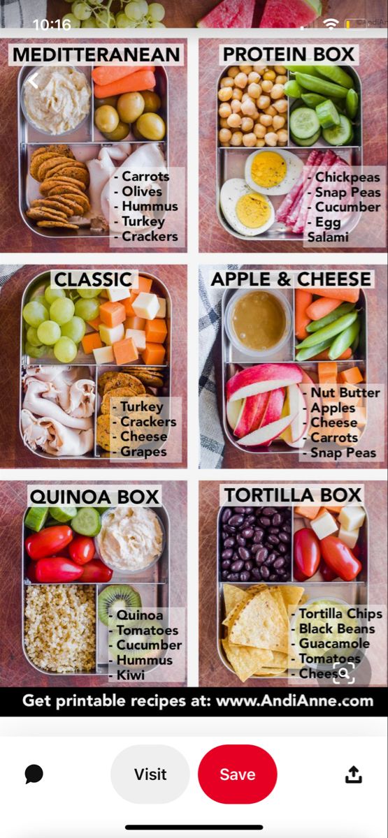 an iphone screen showing the different types of food in each box, including grapes, apples, and other foods