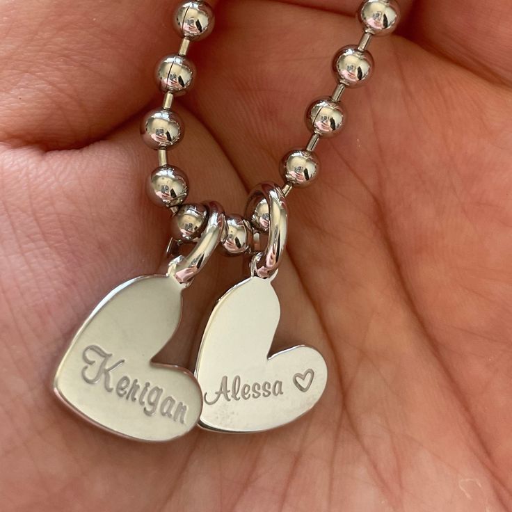 Our adorable heart design is simple but stunning. Totally darling with no engraving or personalize with your favorite human or doggos name. This is your party and you can engrave what you want to!

Bracelet: 3mm beads | Heart Tag: 15mm | Chain: 6.75" + 1" Extension
Add more personalized heart charm here. Personalized Charm Bracelet With Round Beads For Valentine's Day, Personalized Charm Bracelet For Valentine's Day, Valentine's Day Personalized Charm Bracelet With Round Beads, Personalized Heart Bracelet With Round Beads For Valentine's Day, Personalized Sterling Silver Heart Bracelet, Silver Personalized Heart Bracelet, Engraved Heart Bracelet For Valentine's Day, Heart-shaped Engraved Name Bracelet For Mother's Day, Personalized Heart Pendant Bracelet In Silver