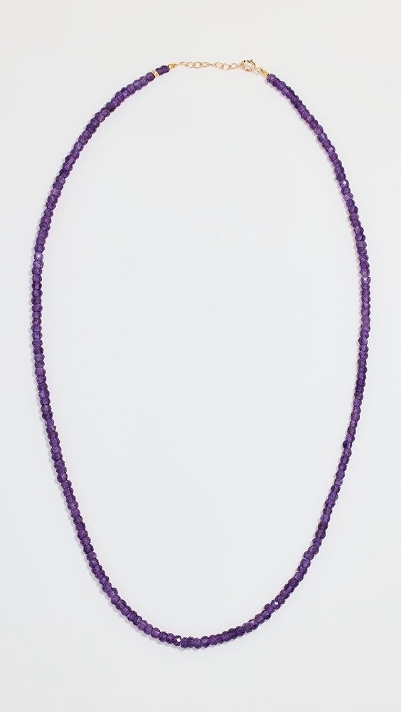 JIA JIA February Amethyst Beaded Necklace | Shopbop Luxury Purple Jewelry With Round Beads, Elegant Amethyst Rondelle Jewelry, Luxury Amethyst Gemstone Beads Jewelry, Purple Rondelle Gemstone Beads, Classic Purple Amethyst Necklace, Classic Amethyst Purple Necklace, Formal Faceted Amethyst Jewelry, Amethyst Rondelle Gemstone Beads, Rondelle Amethyst Gemstone Beads