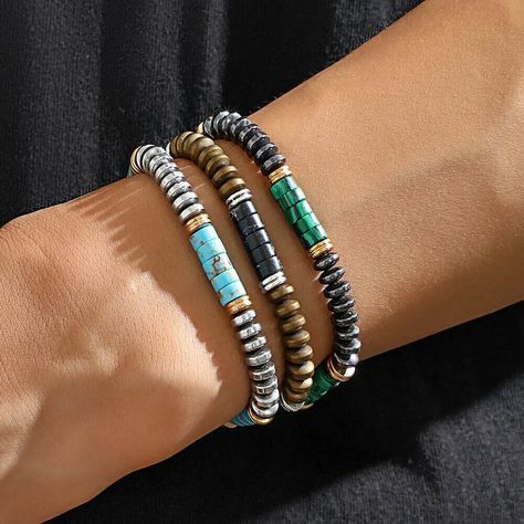 Looking for a unique and stylish bracelet? Check out this Surfer-Style Tribal Bracelet adorned with beautiful Turquoise Hematite Stone Beads!💎🌊 With an adjustable slide closure, this bracelet is perfect for any wrist size. Add a touch of bohemian vibe to your outfit with this beaded beauty. #SurferStyle #TribalBracelet #TurquoiseJewelry #MLDTrading #BohoChic #HematiteStone #AdjustableBracelet #MLDTrading #Bracelet #Jewelry #eBay #Tribal Bohemian Turquoise Heishi Beads Stretch Bracelet, Bohemian Turquoise Stretch Bracelet With Heishi Beads, Casual Turquoise Stretch Bracelet, Casual Turquoise Hand-strung Stretch Bracelet, Casual Hand-strung Turquoise Stretch Bracelet, Adjustable Turquoise Beaded Bracelets With Wooden Beads, Spiritual Turquoise Beaded Bracelets With Wooden Beads, Spiritual Turquoise Beaded Bracelet With Wooden Beads, Casual Turquoise Beaded Bracelet