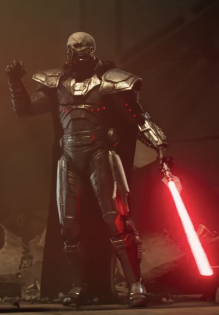 a man dressed as darth vader holding two lights