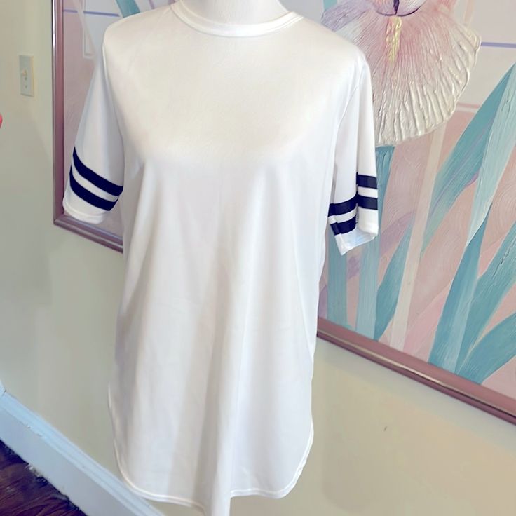 Women’s White Jersey Dress Attire. Nwt Can Be Worn As A Top Also. Sporty White Top For Daywear, Trendy White Crew Neck Dress, White Jersey Dress, Black Chiffon Dress, Yellow Sundress, Patch Dress, Champagne Dress, Dress Attire, Mini Tank Dress