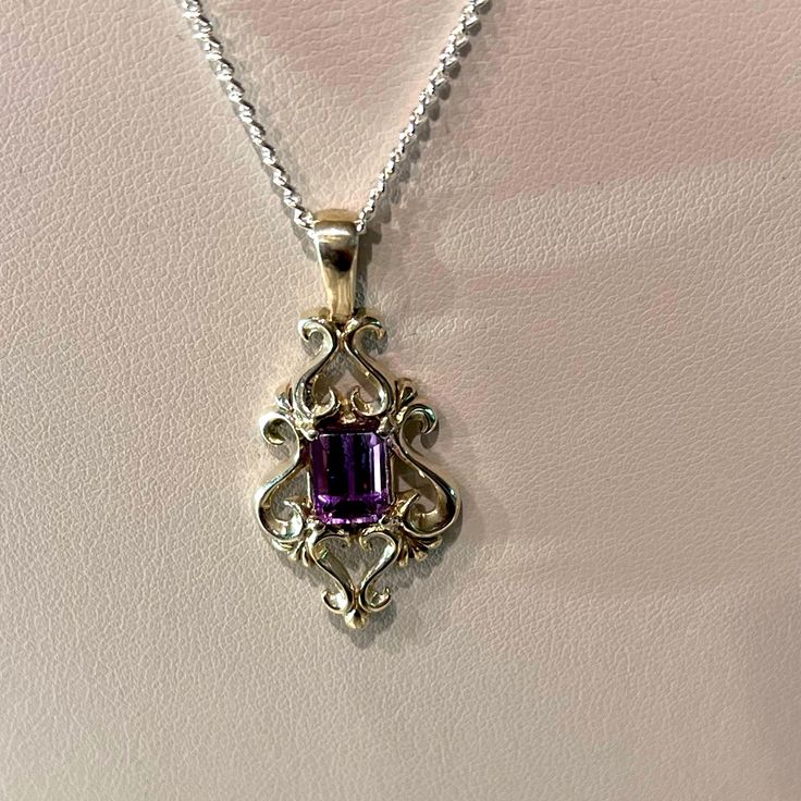 Brand New Artisan Produced Sterling Silver And Amethyst Pendant, 18” Long Amethyst Is 1” Long 3/4” Wide. J038 Gold Inspo, Purple Jewelry, Crystal Pendant Necklace, Ar Accessories, Gem Necklace, Amethyst Necklace, Amethyst Pendant, Jewelry Sterling Silver, Crystal Necklace Pendant