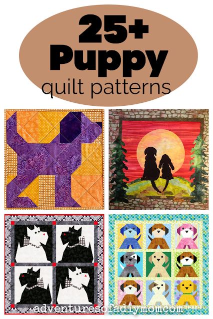 the cover of 25 puppy quilt patterns