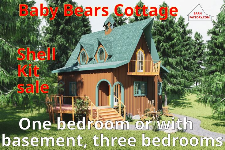 a baby bears cottage is for sale with basements, three bedroom and two bathrooms