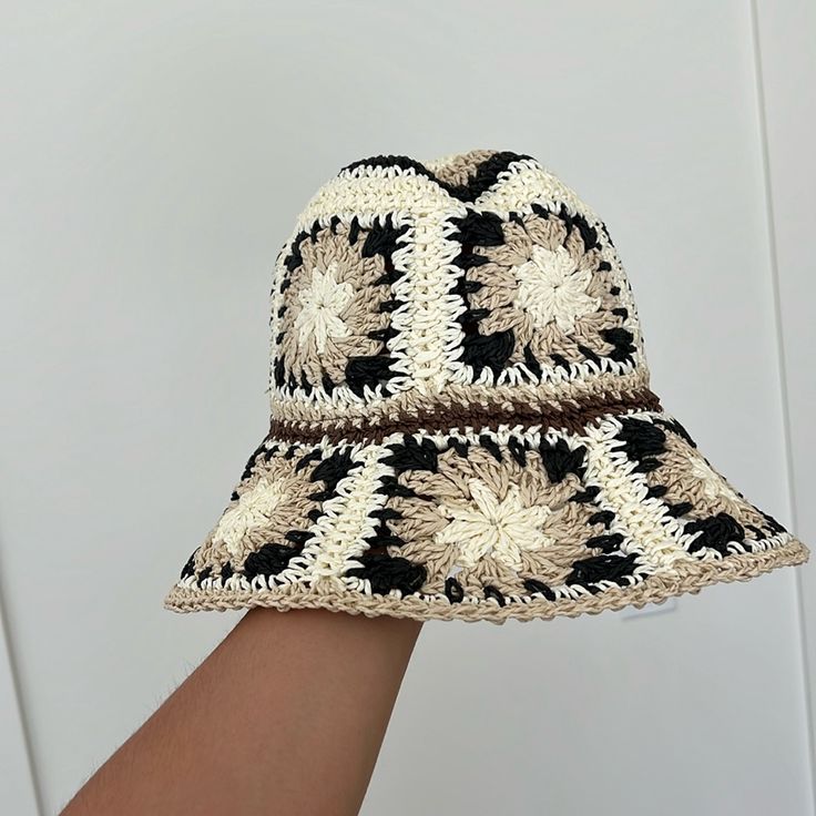 Believe This Is A Hand Woven Hat. So Cute! Just Have Other Bucket Hats I Wear. Nwt Brown Crochet Hat For Spring, Brown Crochet Hat For Spring, One Size Fits Most, Brown Crochet Hat For Spring, One Size, Casual Beach Cloche Hat, One Size Brown Straw Hat, Trendy Beige Cloche Hat For Beach, Brown One Size Straw Hat, Trendy Brown Bucket Hat For Vacation, Casual Brown Cloche Hat For Vacation