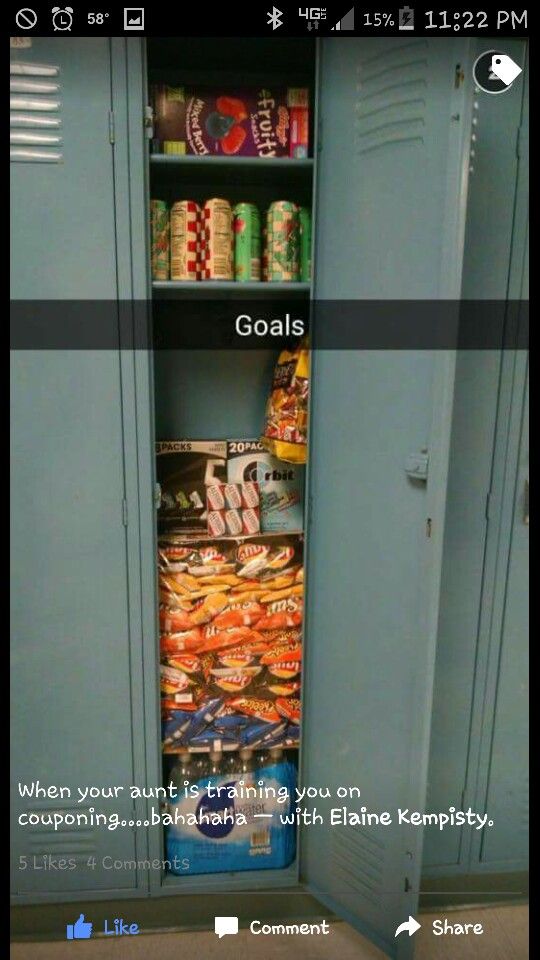 two lockers with drinks and cans in them