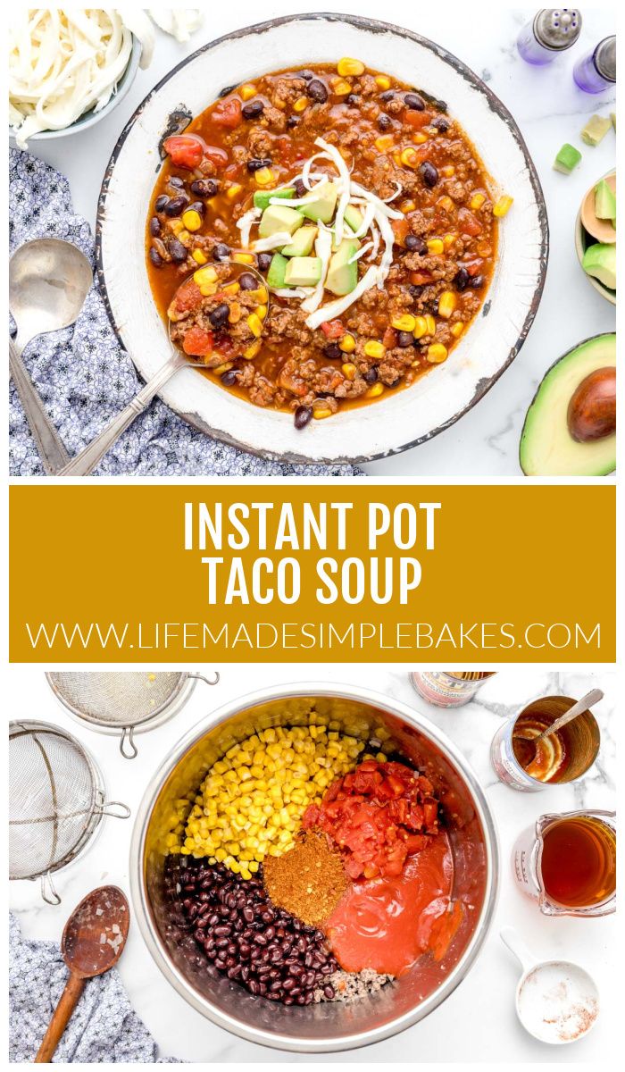 the instant pot taco soup recipe is ready to be eaten