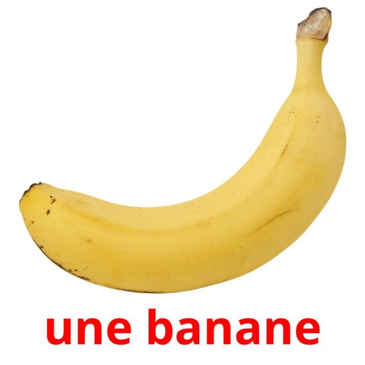 a banana with the word une banane written below it in red lettering on a white background