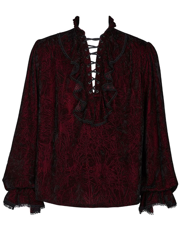 Puffy Shirt, Vampire Fashion, Vampire Clothes, Poet Shirt, Pixie Dress, Aleister Crowley, Gothic Shirts, Red Retro, Punk Rave