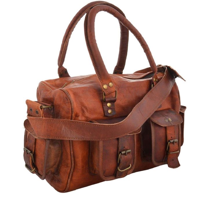 Buy Leather Bags for women in USA Bags With Pockets, Leather Satchel Handbags, Brown Leather Handbags, Cross Body Bags, Weekend Bag, Leather Handbags Crossbody, Brown Vintage, Leather Bag Women, Goat Leather