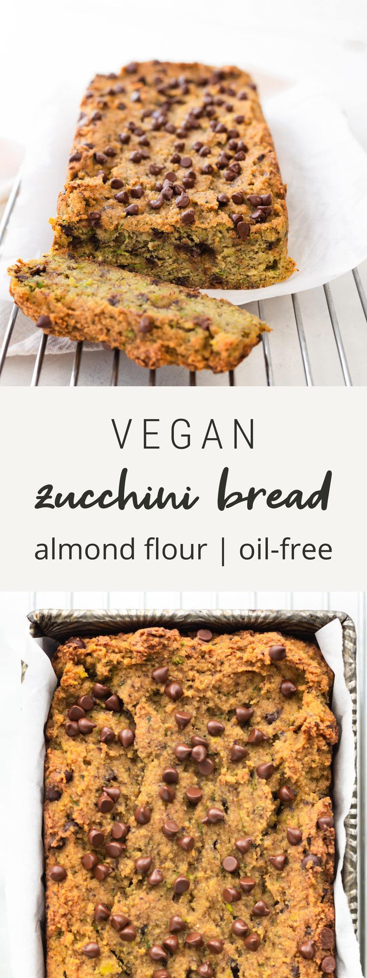 an image of vegan zucchini bread with almonds