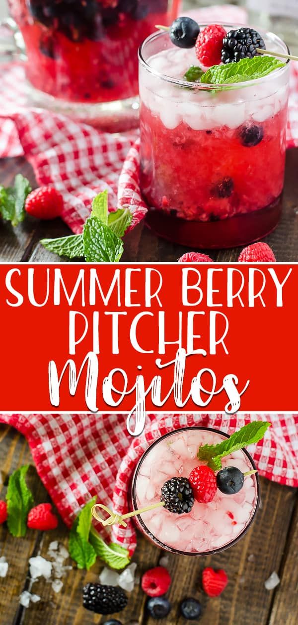 two glasses filled with ice cream and berries next to each other on a wooden table