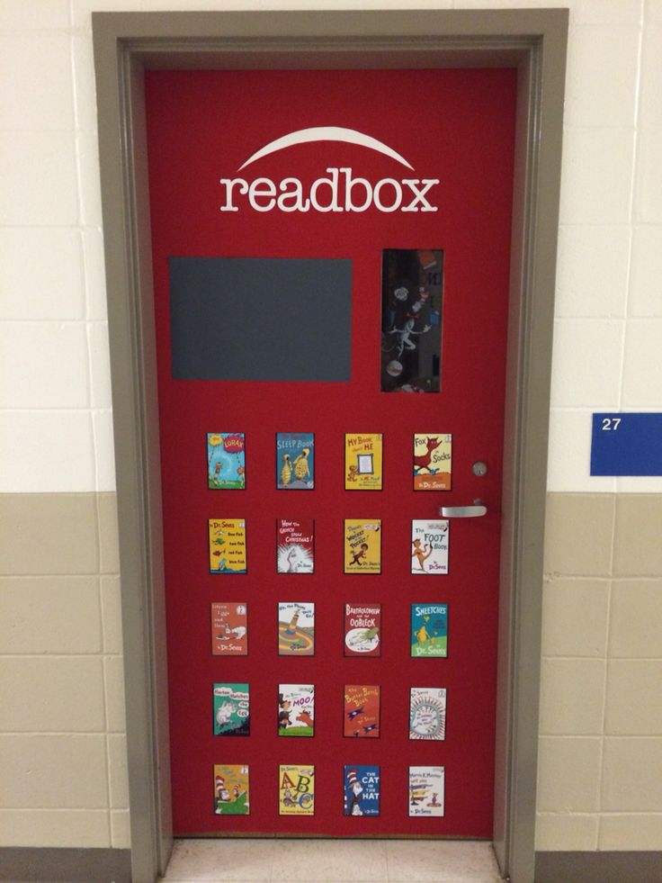 a red door with the words readbox on it