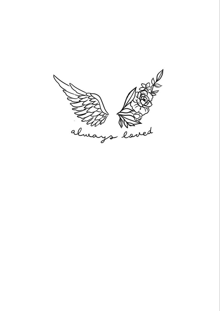 an image of two wings with the words always leave on them in black and white