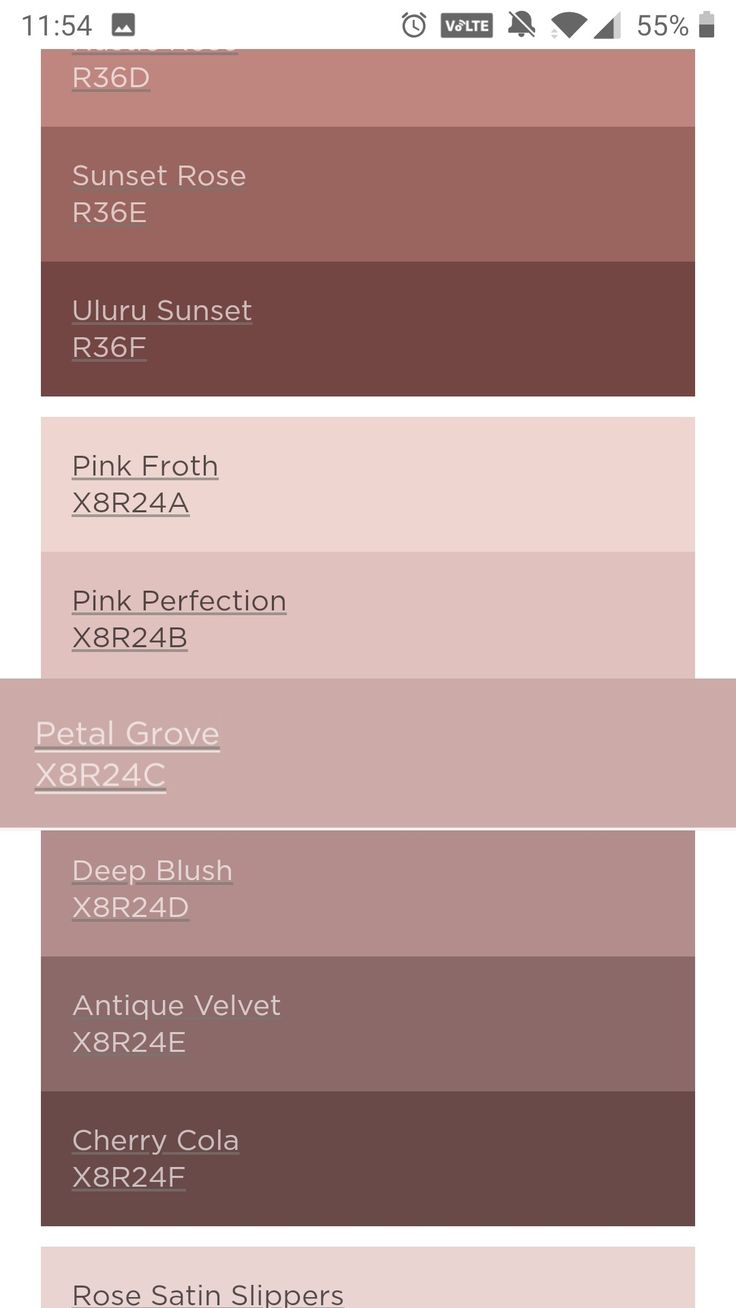 the color palettes are all different shades, but each one is brown and pink