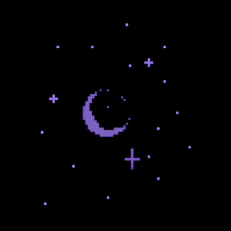 an old - school computer game with the moon and stars in the sky, which appears to be pixeled