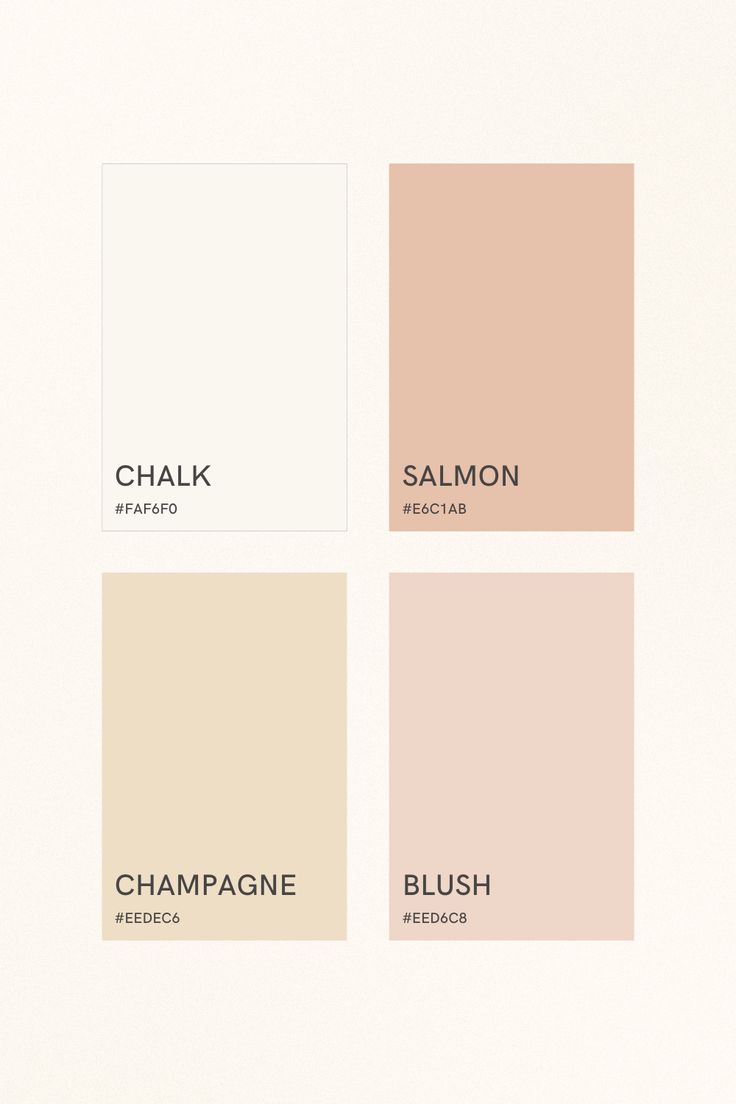 four different shades of beige and white with the words chami on each one side