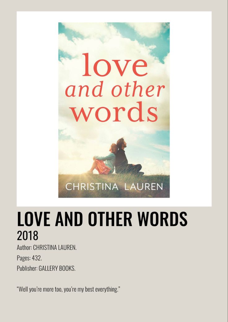 love and other words by christiana lauren on the cover of her book, love and other words