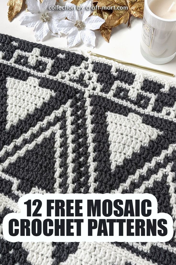 free mosaic crochet patterns Free Mosaic Crochet Patterns, Mosaic Crochet Patterns, Free Mosaic Patterns, Overlay Mosaic Crochet, Overlay Crochet, Crochet Stitches For Blankets, Mosaic Crochet, Crochet Motif Patterns, Tapestry Crochet Patterns