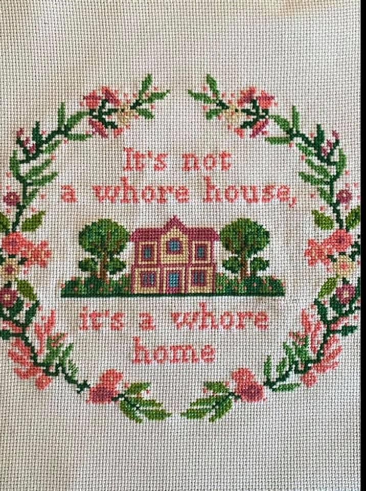 a cross stitch pattern with the words life is not a home