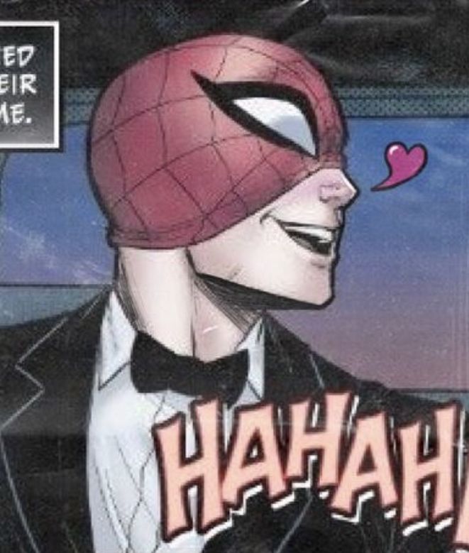 an image of a man in a suit and spider - man mask on the cover of a comic book