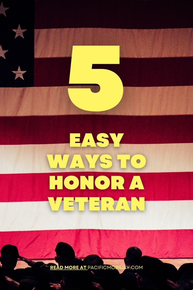 an american flag with the words 5 easy ways to honor a veteran