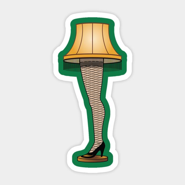 a sticker with a lamp in the shape of a woman's leg and heels