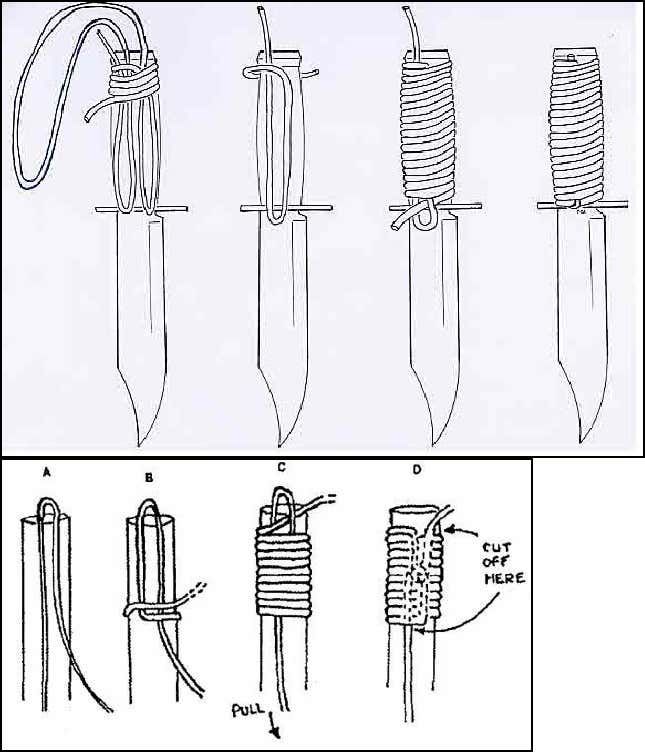 Paracord Handle Wrap Procedure Paracord Handle Wrap, Paracord Knife Handle, Paracord Handle, Paracord Knife, Camping Knots, Survival Knots, Knots Guide, Paracord Diy, Paracord Knots