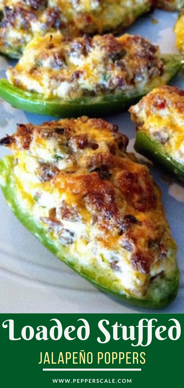 stuffed jalapenos with sausage on a plate