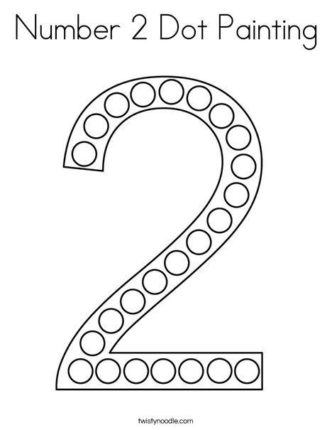 the number 2 dot painting worksheet