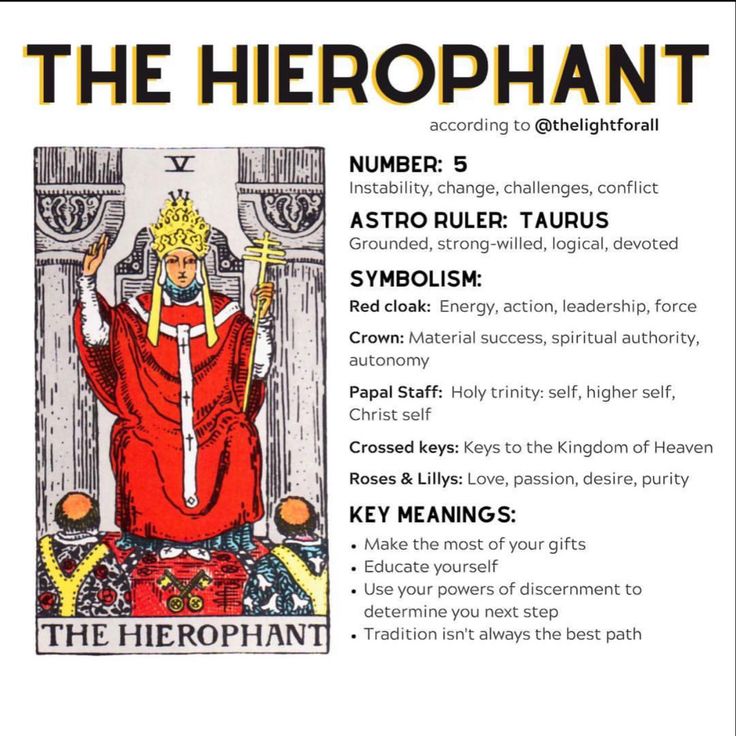 the herohant tarot card is shown in black and white