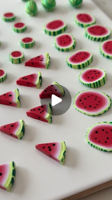 watermelon slices cut into small pieces on a cutting board