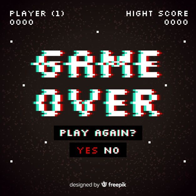 an old school video game title with the words game over