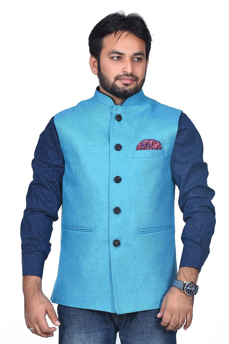 "This dress is shipped to you via a fast shipping so that normally the product is delivered to you in 3 to 5 days Only Waistcoat Jacket Style Ethnic Menswear Body Fit Size . All waist coat nehru jacket Also We Keep 2.5 Inches Extra Margin In The Dress. Disclaimer, Product Colour may slightly vary due to photographic lighting sources or your monitor settings. Care Instructions: Dry clean only When to wear: Suitable for both winter and summer season =waistcoat nehru jacket= Impress everyone with y Mens Indian Wear, Fashion Words, Waist Coat, Nehru Jacket, Nehru Jackets, Amazing Fashion, Family Outfits, Photographic Lighting, Indian Design