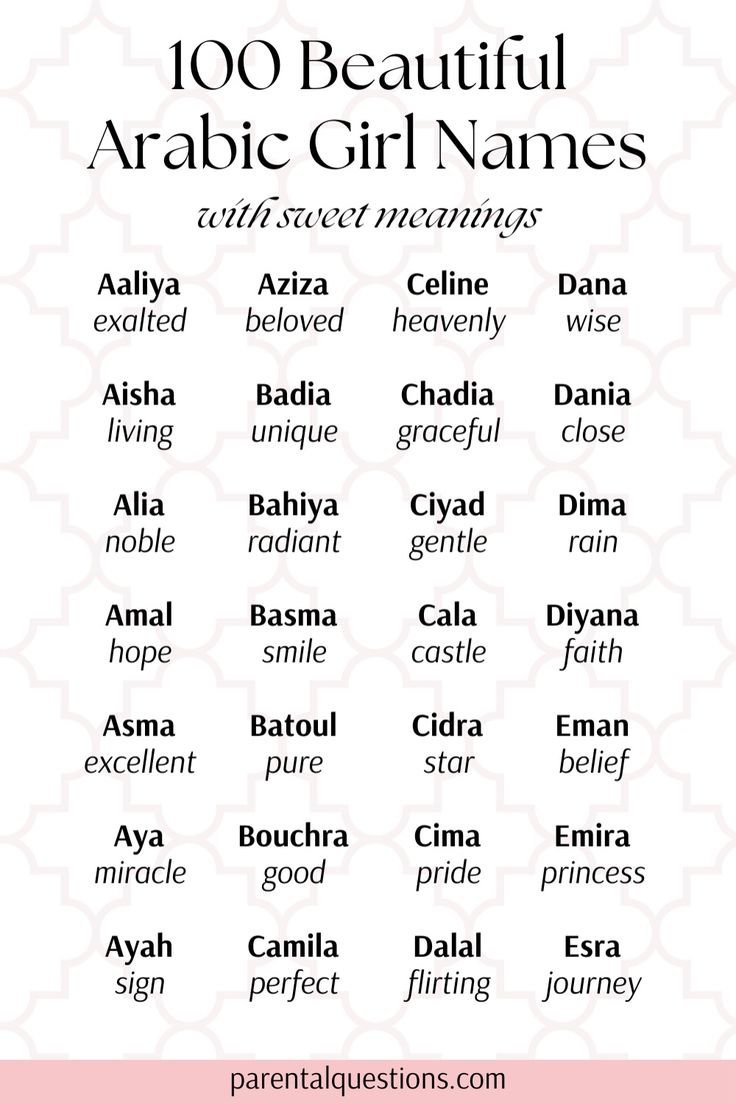 Looking for the perfect modern Arabic baby girl names with meaning? We’re sharing our list of the 100 best unique Muslim girl names and explaining the meanings behind them. Our Arabic baby girl name list includes unique, cute, and Muslim Arabic girl names. Click through for the full Islamic girl name list. Arabic Girl Names, Girl Name List, Islamic Names With Meaning, Classic Baby Boy Names, Muslim Baby Girl Names, Baby Names With Meaning, Islamic Baby Names, Baby Girl Names With Meaning