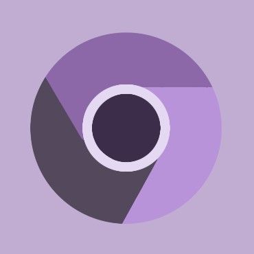 a purple circle with a black hole in the center on a light purple background that says, ` `